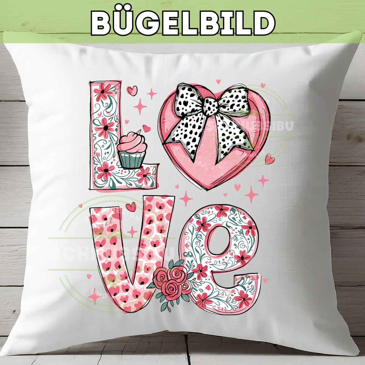 Bügelbild Love